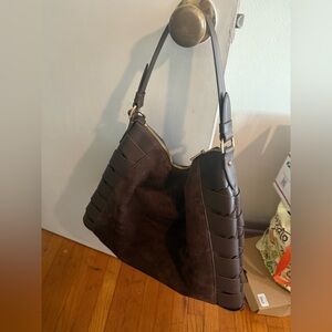 Chocolate Suede Sam Edelman Hobo Bag
